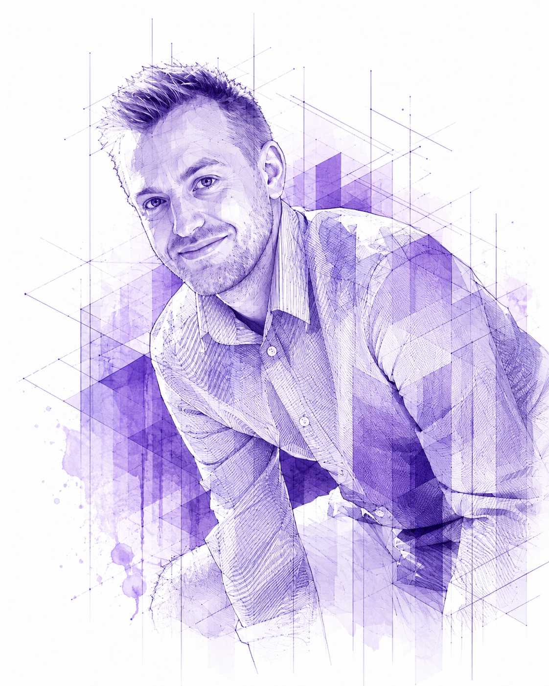 Ink-sketch portrait of Robin Westerlundh